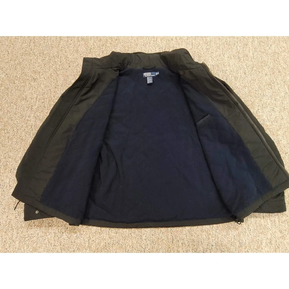 Polo Ralph Lauren Jacket Mens 2XL Black Full Zip Quilted Fleece Lined Casual XXL